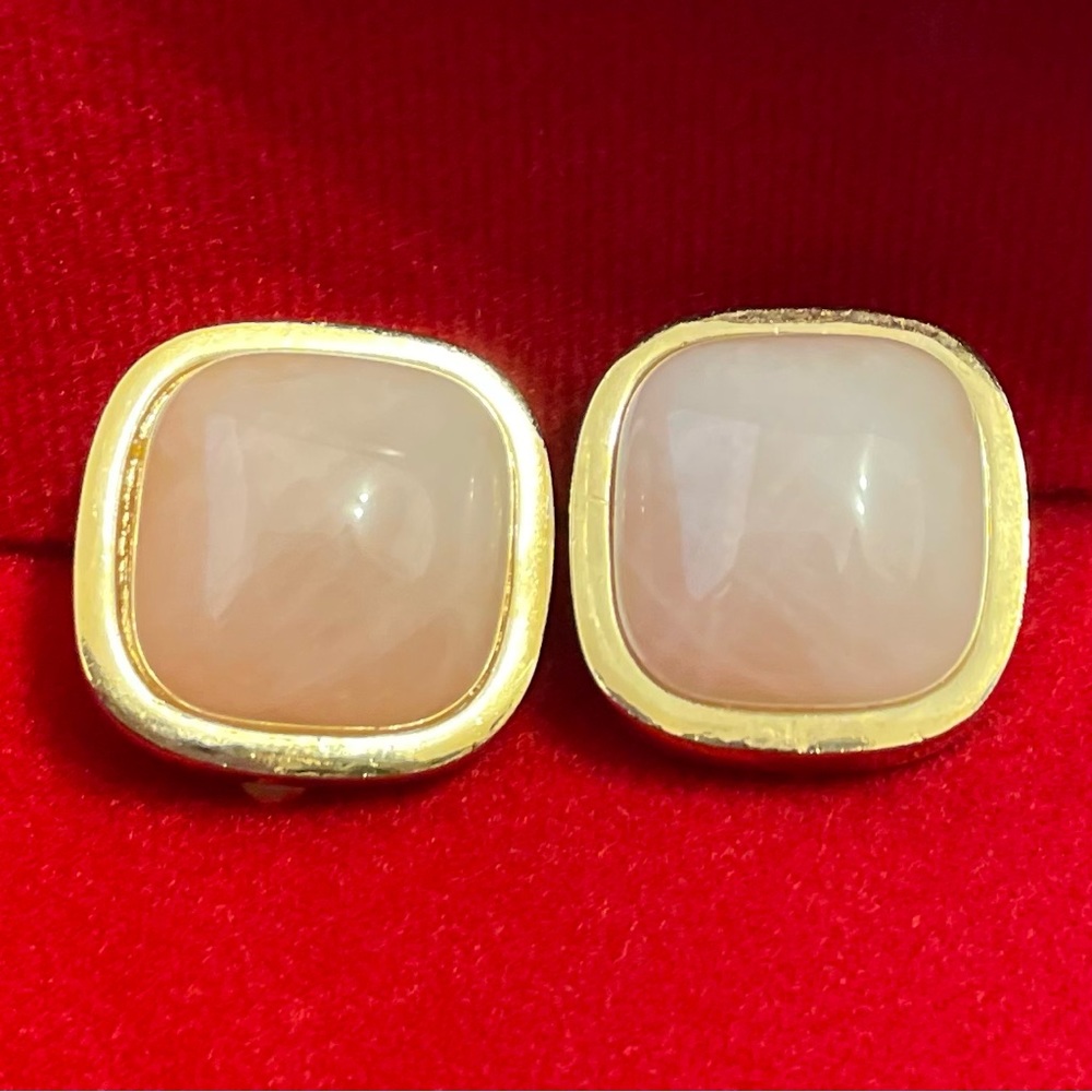 Rose quartz clip on earrings